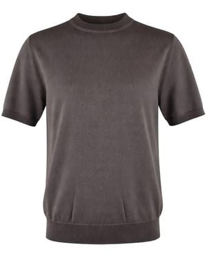Altea Ribbed-Trim T-Shirt - Grey
