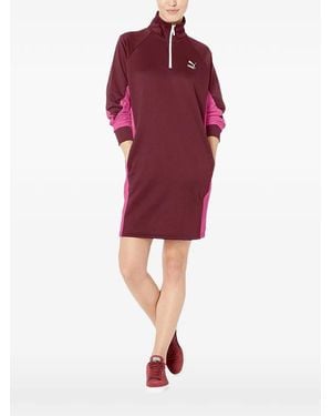 PUMA Quarter-Zip Long-Sleeve Dress - Red