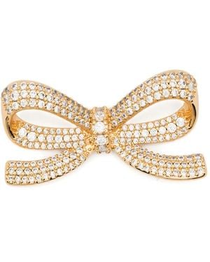 Self-Portrait Cubic Zirconia Bow Earrings - Natural