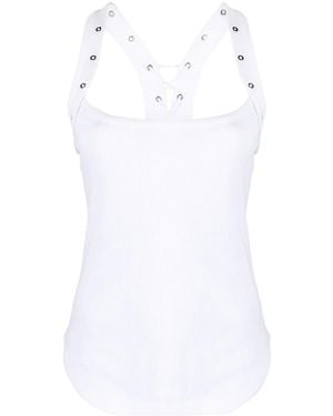 The Attico Ribbed Jersey Tank Top - White
