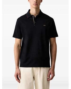 Paul & Shark Logo-Plaque Short-Sleeve Polo Shirt - Black