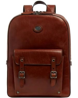 The Bridge Buckle-Detail Leather Backpack - Brown