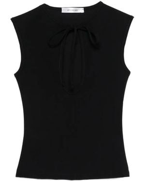 GIMAGUAS Anis Tie-Detail Sleeveless Top - Black
