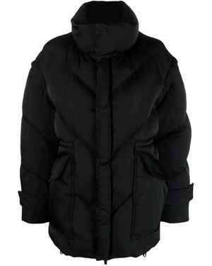 Del Core Funnel-Neck Quilted Jacket - Black