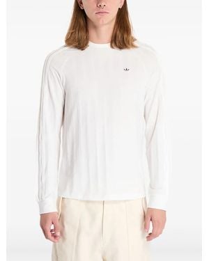 adidas X Clot By Edison Chen Geripptes T-Shirt - Weiß