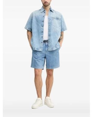 BOSS Short-Sleeve Button-Fastening Shirt - Blue