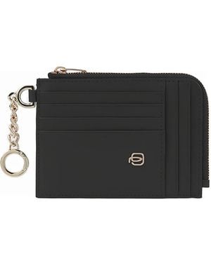 Piquadro Circle Leather Card-Holder - Black