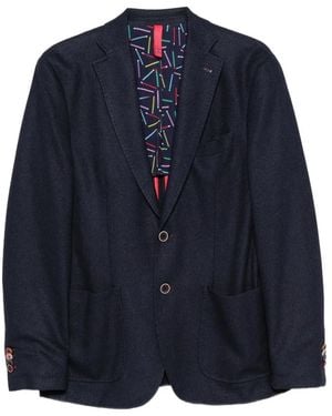 Manuel Ritz Chevron Jersey Blazer - Blue