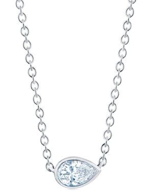 Kwiat 18Kt Side-Set Pear Shape Diamond Pendant - White