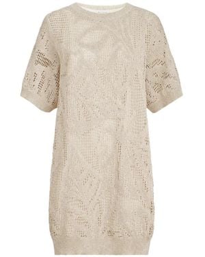 Brunello Cucinelli Dazzling Water Lillies Mini Dress - White