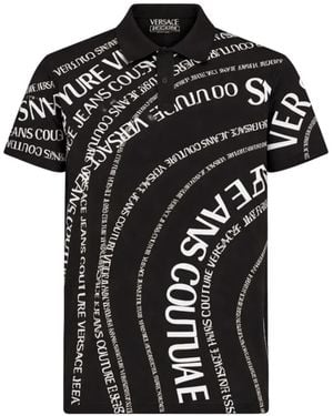 Versace Jeans Couture Printed Polo Shirt - Black