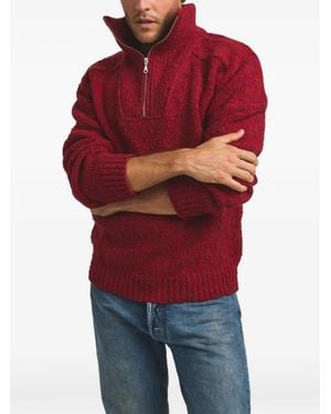 CESAR CASIER Alaska Quarter-Zip Jumper - Red