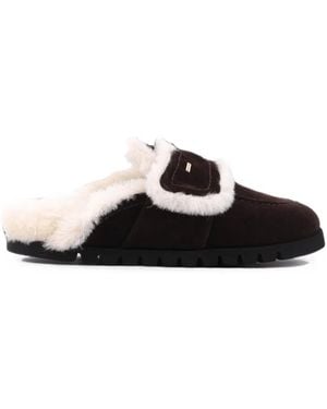 Nubikk Teddy Furry Slip-On Slippers - Black