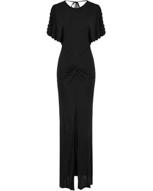 Elisabetta Franchi Scallop-Trimmed Maxi Dress - Black