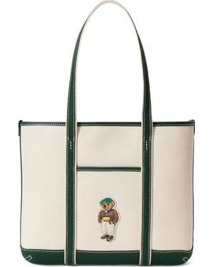 Polo Ralph Lauren Medium Embroidered-Logo Tote Bag - White