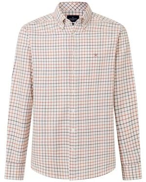 Hackett Tattersall Button-Down Shirt - White