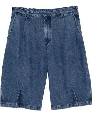 Adererror Pleated Denim Shorts - Blue