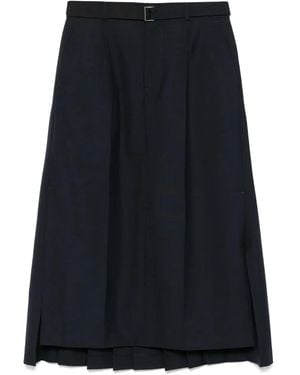 Sacai Jupe À Coupe Mi-Longue - Bleu