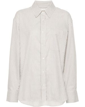 Closed Striped Shirt - White