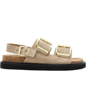 AllSaints Buckle-Detail Platform Sandals - White