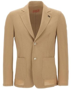 Bob Golden Mesh-Fabric Blazer - Natural