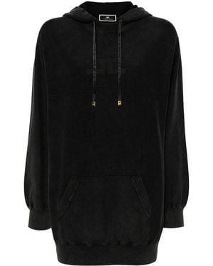 Elisabetta Franchi ロゴ スウェットワンピース - ブラック