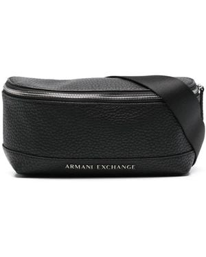 ARMANI EXCHANGE ロゴプレート ベルトバッグ - ブラック