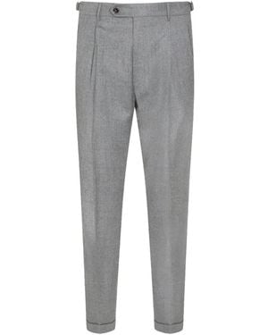 Berwich Button-Fastening Pleated Trousers - Grey