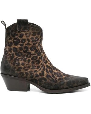 METISSE 50Mm Leopard-Print Boots - Brown