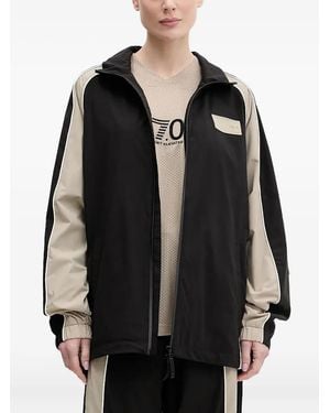 EA7 Paneled Zip-Front Jacket - Black