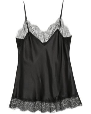 Carine Gilson Lace-Trim Slip Top - Black