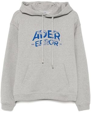 Adererror Logo-Embroidered Hoodie - Gray