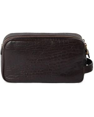 Brunello Cucinelli Kulturbeutel Aus Leder - Schwarz