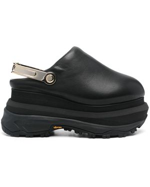 Sacai Sabot Wedge Mules - Black