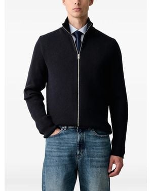 Lindbergh Gerippter Cardigan Mit Reißverschluss - Blau