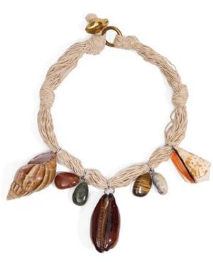 Bimba Y Lola Shell-Pendants Cord Necklace - Metallic