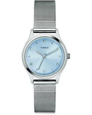 Timex Transcend Mm Horloge Met Kristallen Index - Blauw