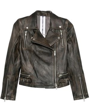 S.W.O.R.D Zip-up Leather Jacket - グレー