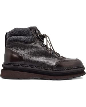 Neil Barrett Lace-Up Leather Platform Boots - Black