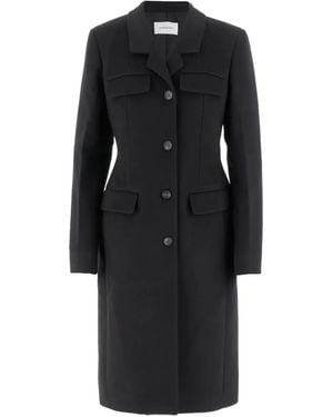 Ferragamo Button-Fastening Flap-Pocket Coat - Black