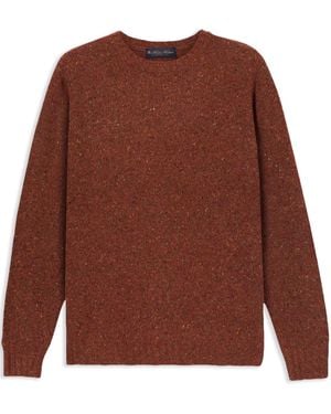 Brooks Brothers Jersey moteado con cuello redondo - Marrón