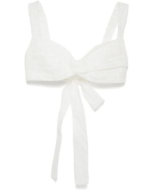 Zimmermann Crush Embroidered Bralette - White