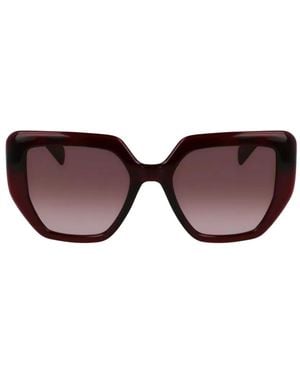 Liu Jo Twist-Detail Geometric-Frame Sunglasses - Purple