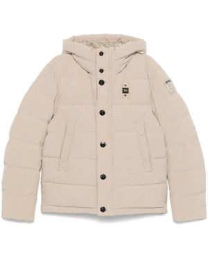 Blauer Gefütterte Kapuzenjacke - Natur
