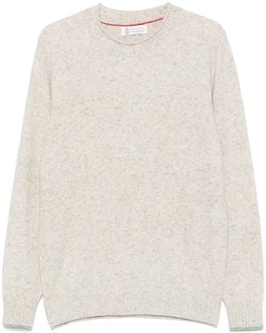 Brunello Cucinelli Mélange-Effect Jumper - White