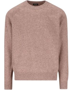 ZEGNA Ribbed Crew-Neck Jumper - Pink