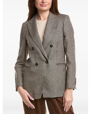 Brunello Cucinelli Linen-blend Blazer - Gray