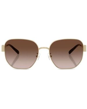 Tory Burch Tortoiseshell Round-Frame Sunglasses - Brown