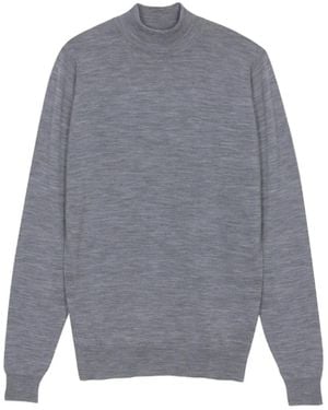 John Smedley Merinopullover Mit Stehkragen - Grau