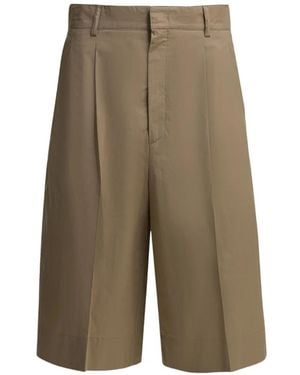 Soeur Imogen Pleated Wide-Leg Shorts - Green